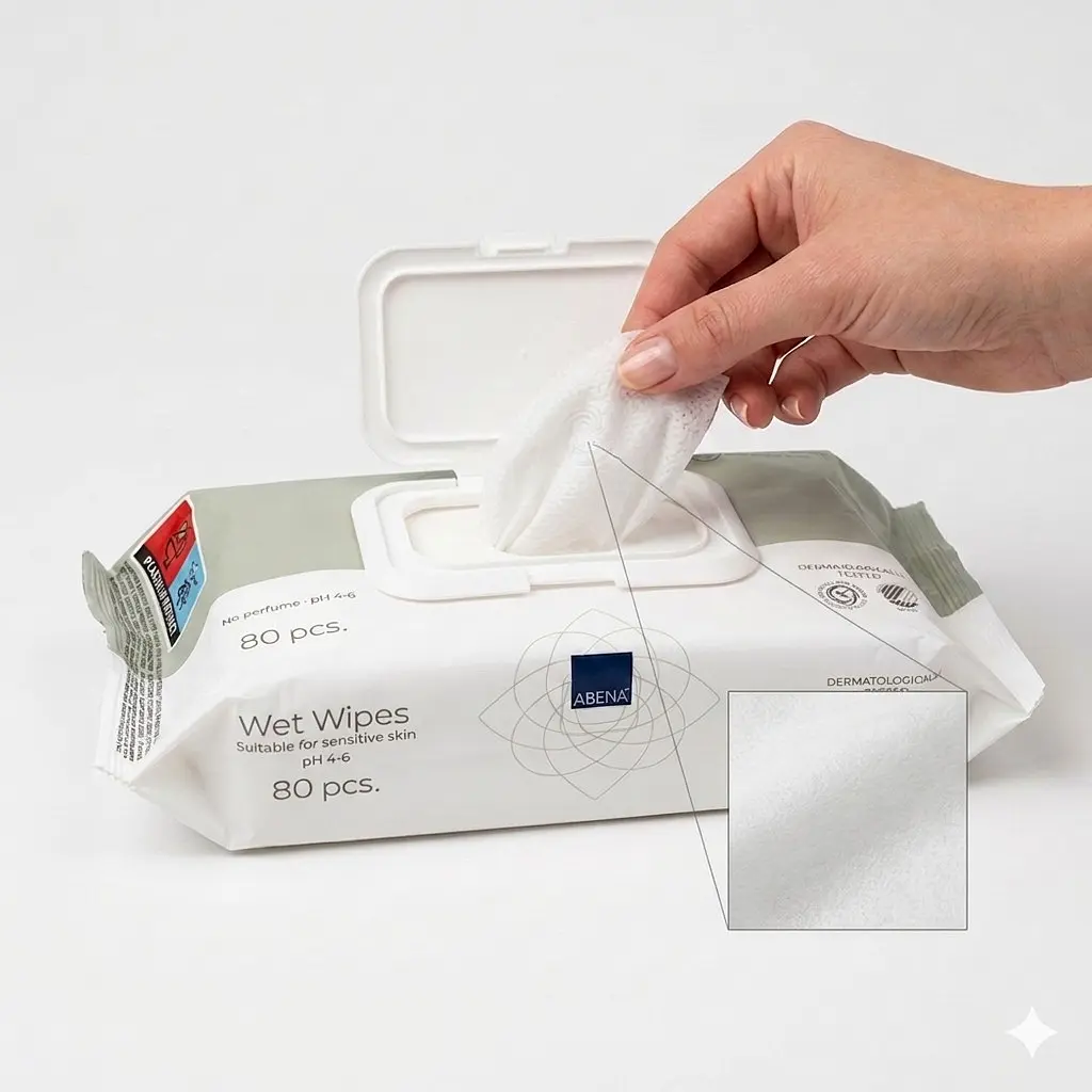 Вологі серветки для догляду за шкірою ABENA Wet Wipes, 80 шт. - фото 3