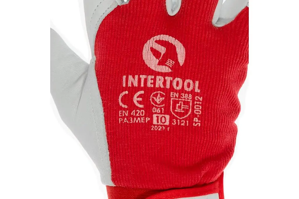 Рукавички захисні Intertool шкіряні комбіновані 10" - фото 3