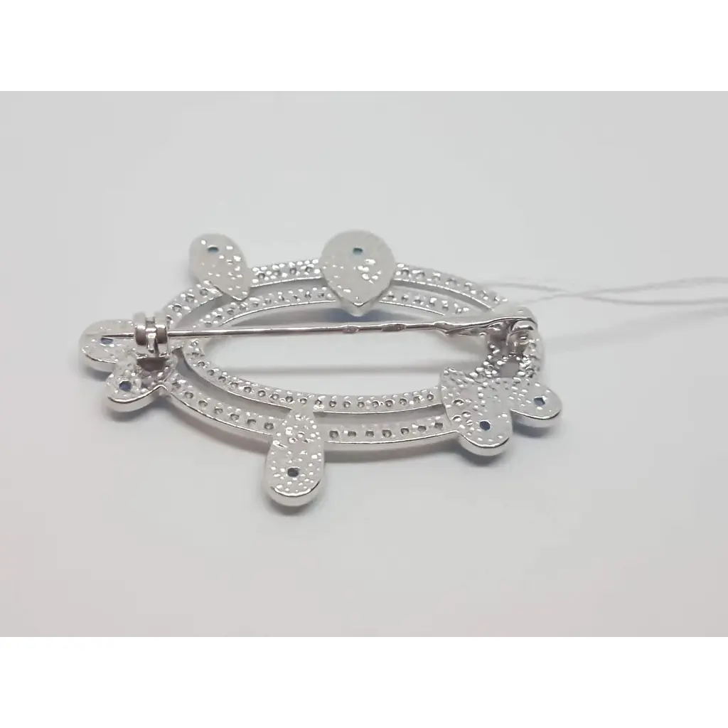 Срібна брошка Tango з улекситом і фіанітами. 660129С - фото 2