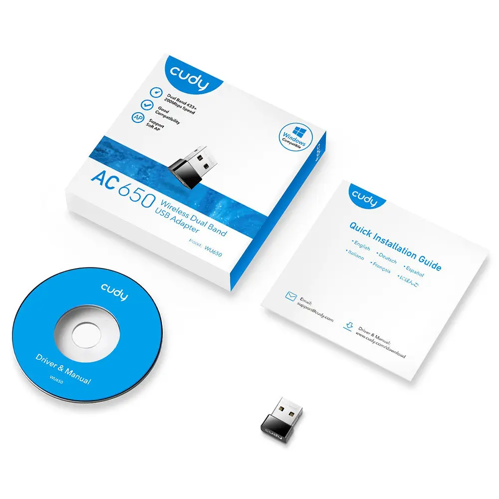 Адаптер Wi-Fi Cudy WU650,AC650 Wi-Fi Mini USB Adapter - фото 5