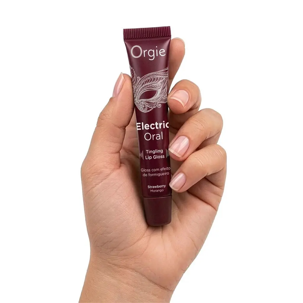 Віброблиск для губ Orgie Electric Oral Lips Gloss Strawberry, 10 мл (полуниця) - фото 3