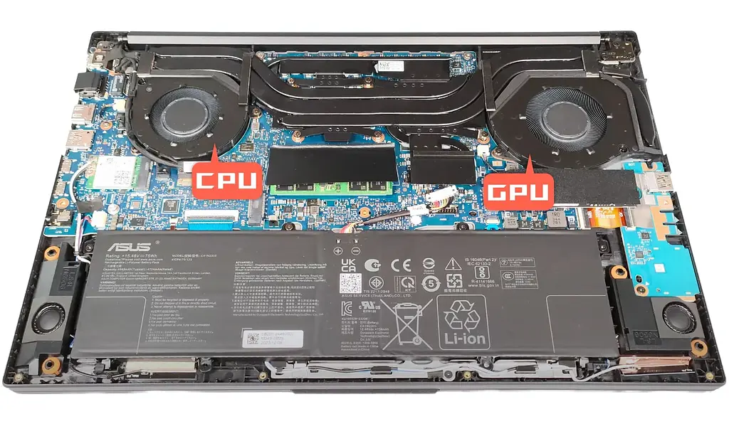 Вентилятор (GPU Fan) кулер для моделей ноутбука Asus Vivobook Pro 15 OLED N6506MU, N6506MV, N6506CU (13NB12Z0M02111) Asus, 12V, 4pin - фото 3