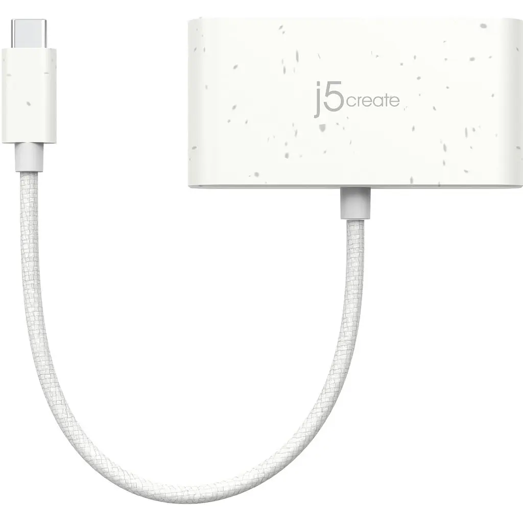 Багатопортовий мультиадаптер J5create JCA379EW-N, USB Type-C 3-в-1 білий - фото 2