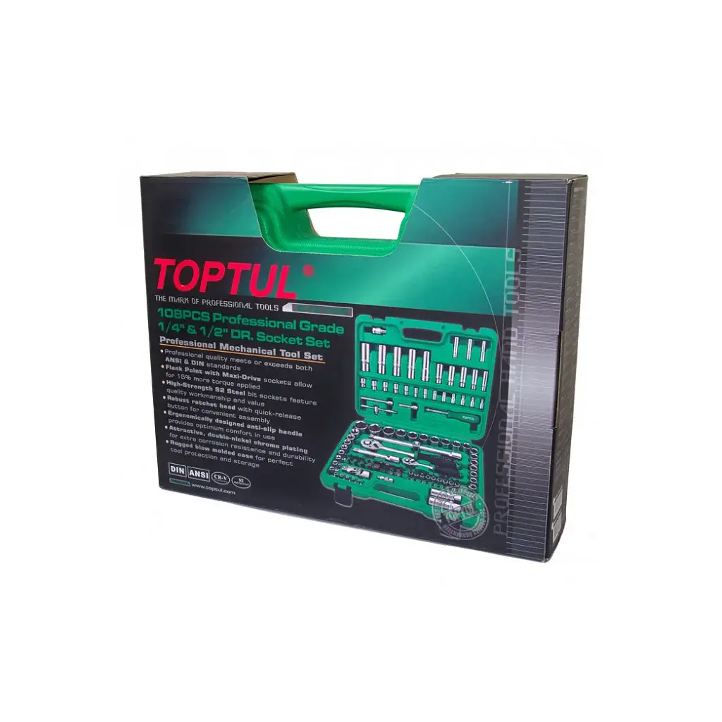 Набір інструментів Toptul автомобільний 1/4", 1/2" 108од. (6-гр.) (GCAI108R) - фото 4