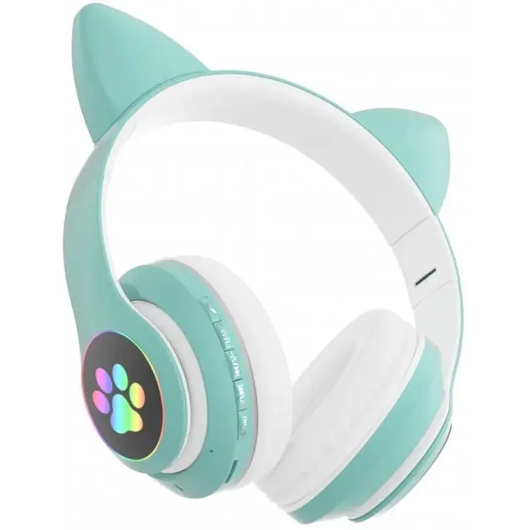 Бездротові навушники Cat ear VZV-23M/7805 Bluetooth з вушками LED Бірюзові - фото 4