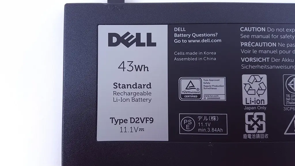 Акумулятор для ноутбука Dell Inspiron 15-7547 D2VF9, 43Wh (3840 mAh), 3cell, 11.1V, Li-ion, чорний - фото 5