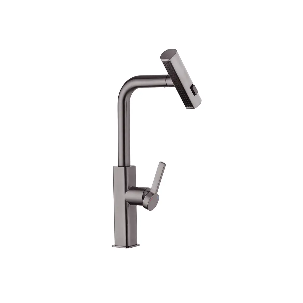 Смеситель для кухни с выдвижным изливом Kroner KRP Edelstahl Klassisch - PVD03918 Графит - фото 5