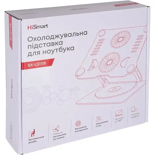 Підставка для ноутбука до 17.3" OfficePro LS111B, Black, алюміній/силікон, регулювання нахилу - фото 6