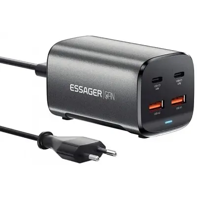 Зарядний пристрій Essager 2xUSB-C + 2xUSB 67 Вт GaN (ECT2AC-JYB0G-Z) - фото 9