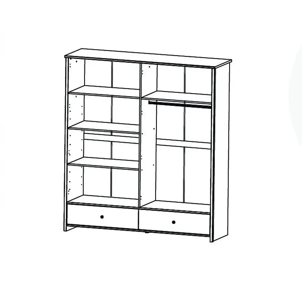 Шафа з дзеркалом ВМК Порто SZF2D2L2S в спальню Джанні/Сосна ларіко (GRB-1836) - фото 3