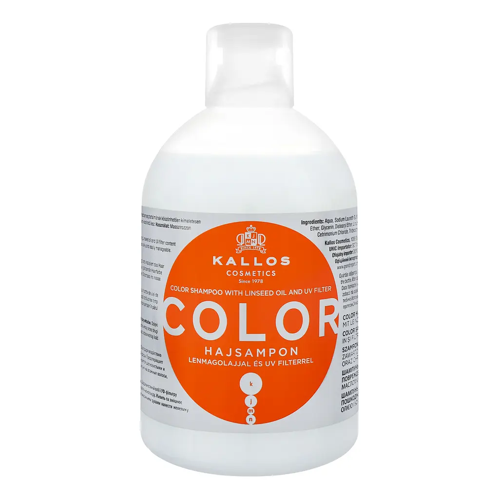 Шампунь для окрашенных и сухих волос Kallos Color Shampoo With Linseed Oil 1 л - фото 2