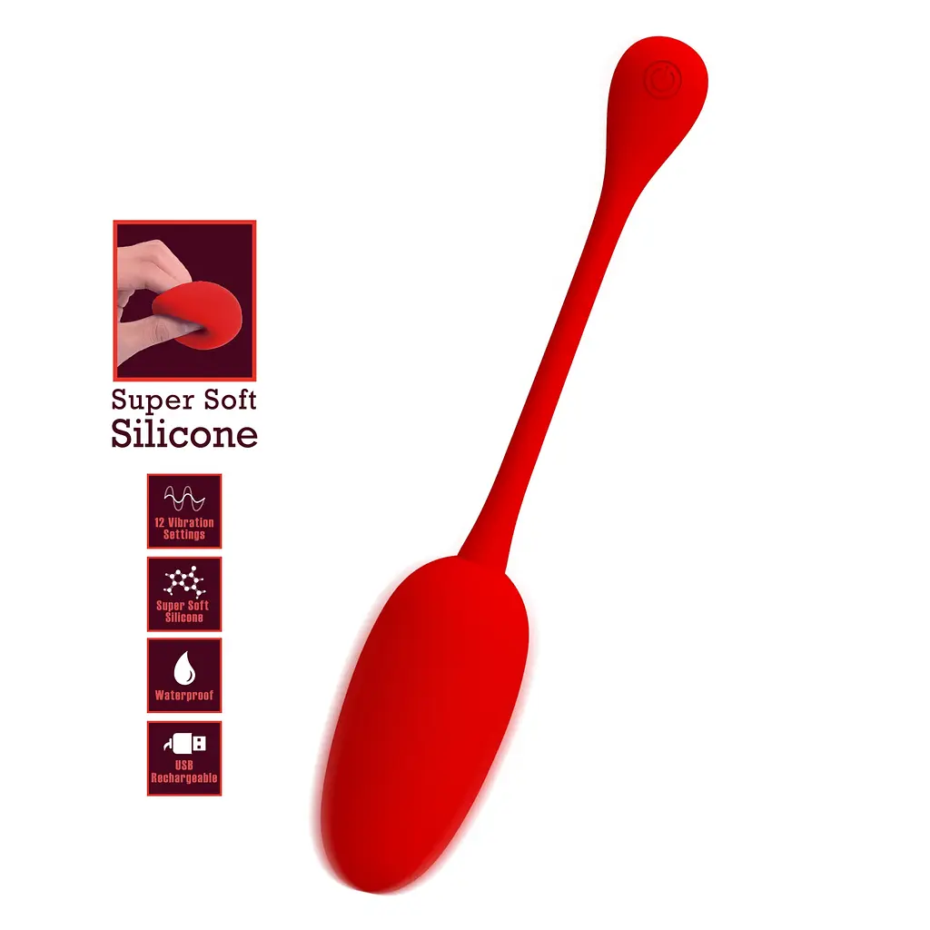 Віброкуля PRETTY LOVE KNUCKER Red, 12 vibration functions Memory function PRETTY LOVE BI-014786-2 98607 - фото 3