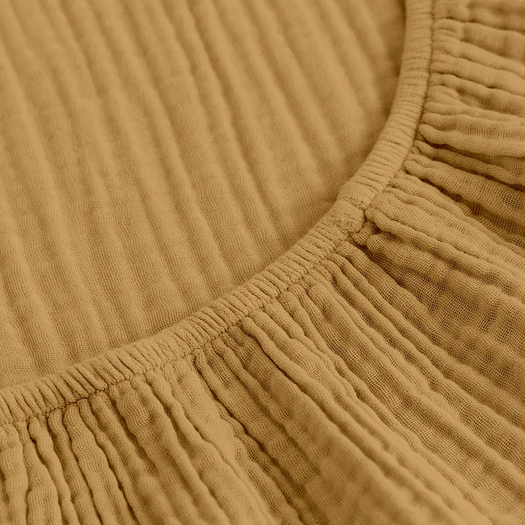Простирадло на резинці муслін Cosas Mustard 200х200х20 см (08Muslin_Mustard_200x200x20) - фото 4