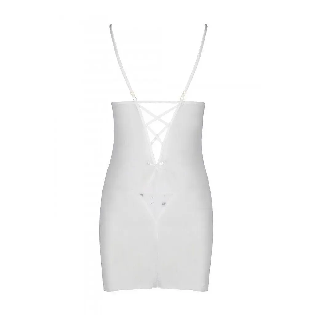 Сорочка с вырезами на груди + стринги LOVELIA CHEMISE white - Passion 2XL/3XL - фото 6