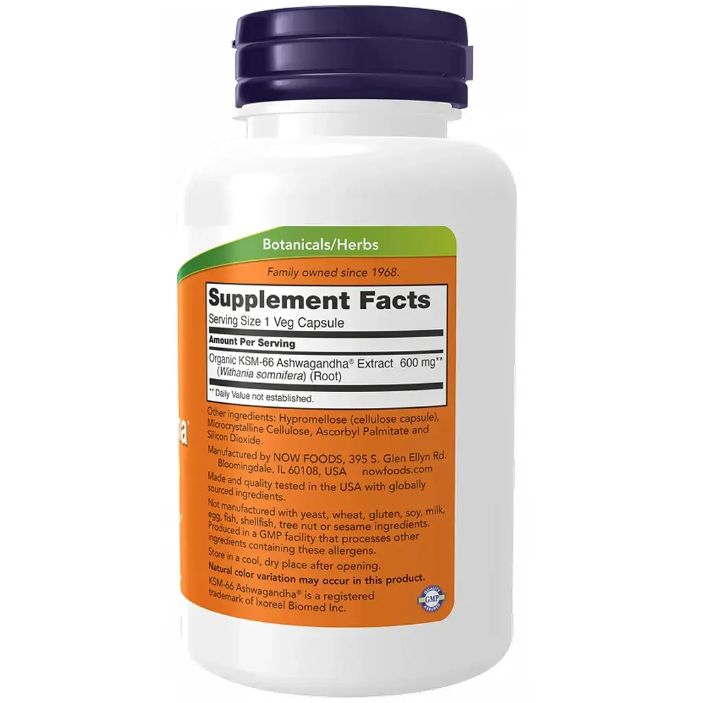 Ашваганда Now Foods KSM-66 Ashwagandha 90 веганських капсул - фото 2