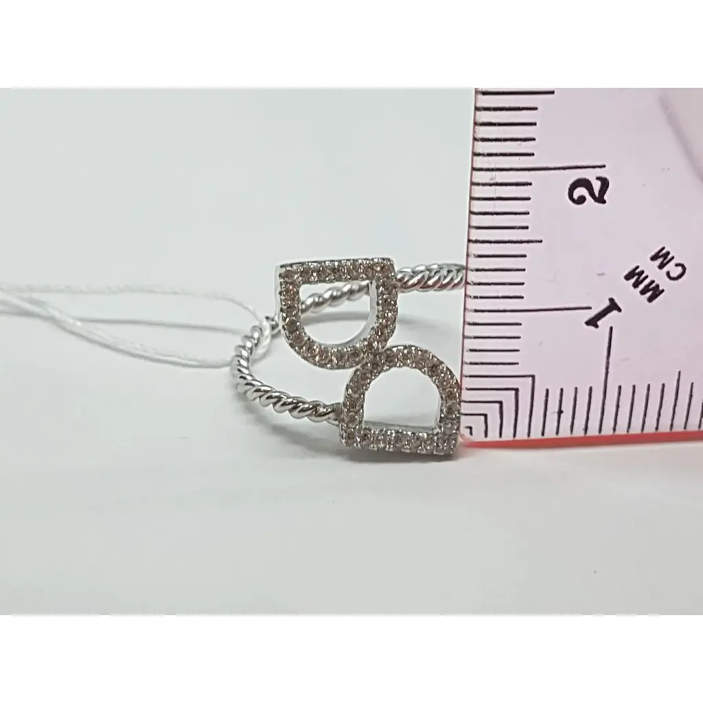 Срібне кільце Золотий квартал з фіанітами. Артикул 1565 16 16,5 - фото 4