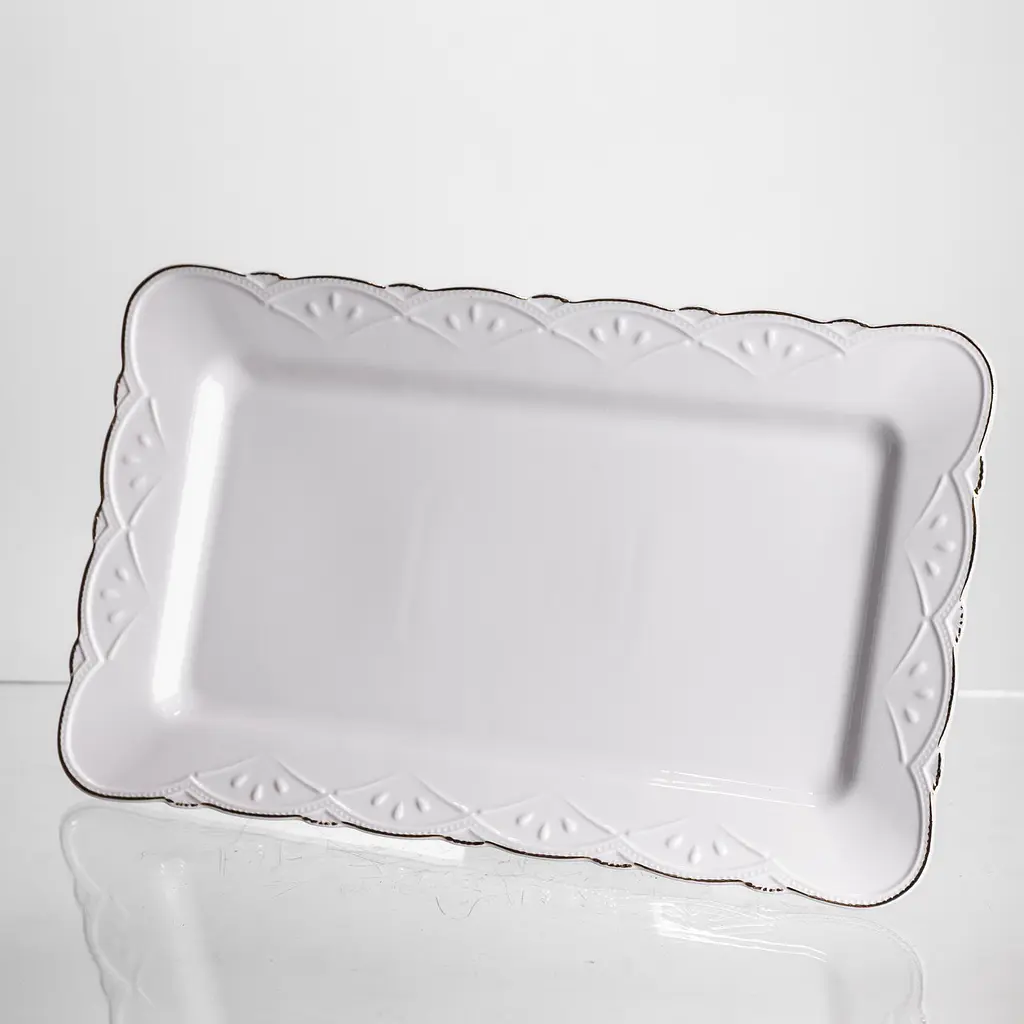 Тортівниця порцелянова  Yiwu  White Square 30.5х30.5 см квадратна на ніжці  Yiwu 120-YH-HG061 - фото 6