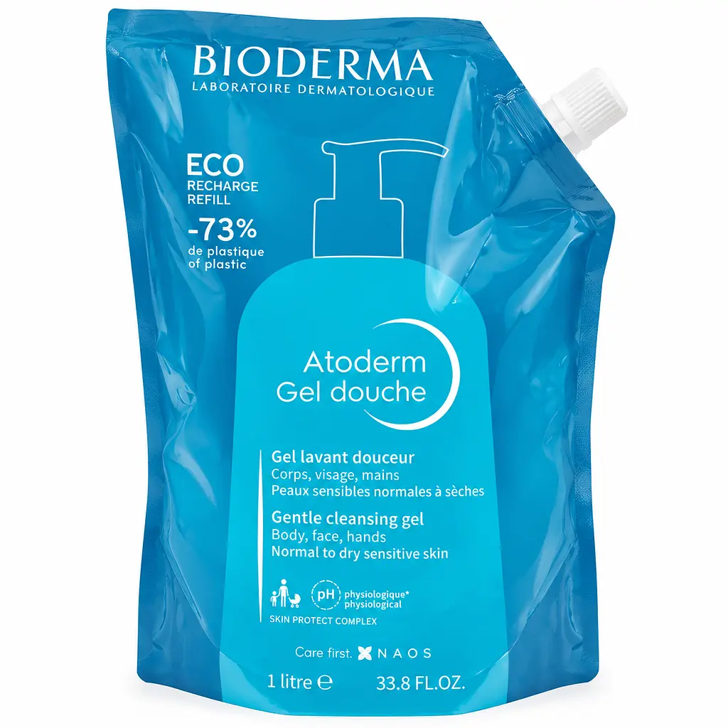 Гель для душу Bioderma Atoderm Gel Douche Refill пом’якшувальний очищувальний для сухої та нормальної шкіри 1 л