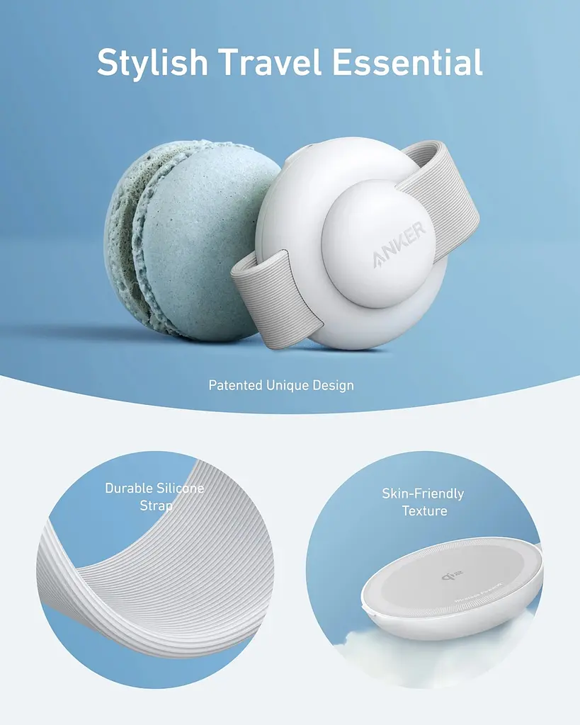 Бездротовий зарядний пристрій Anker MagGo Wireless Charging Pad 15W 3-in-1 Foldable White (7089465) - фото 3
