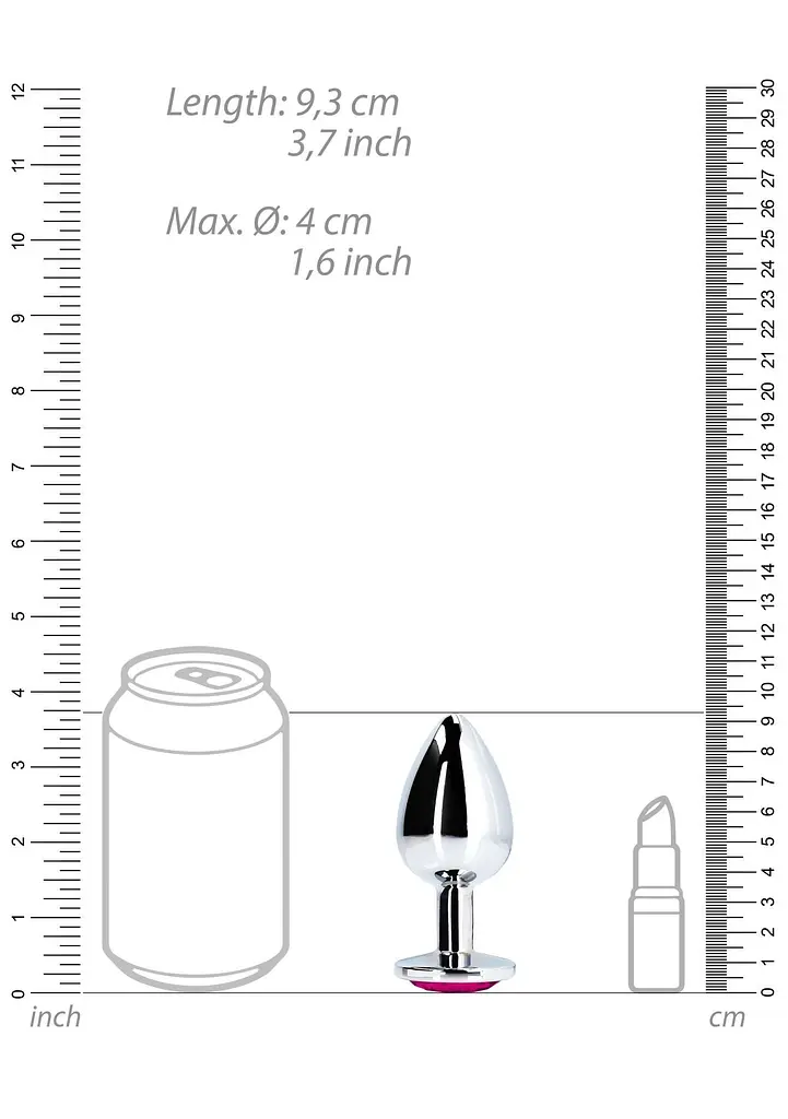 Анальна пробка Ouch! Heart Gem Butt Plug Large, 9.3 см (сріблястий) - фото 6
