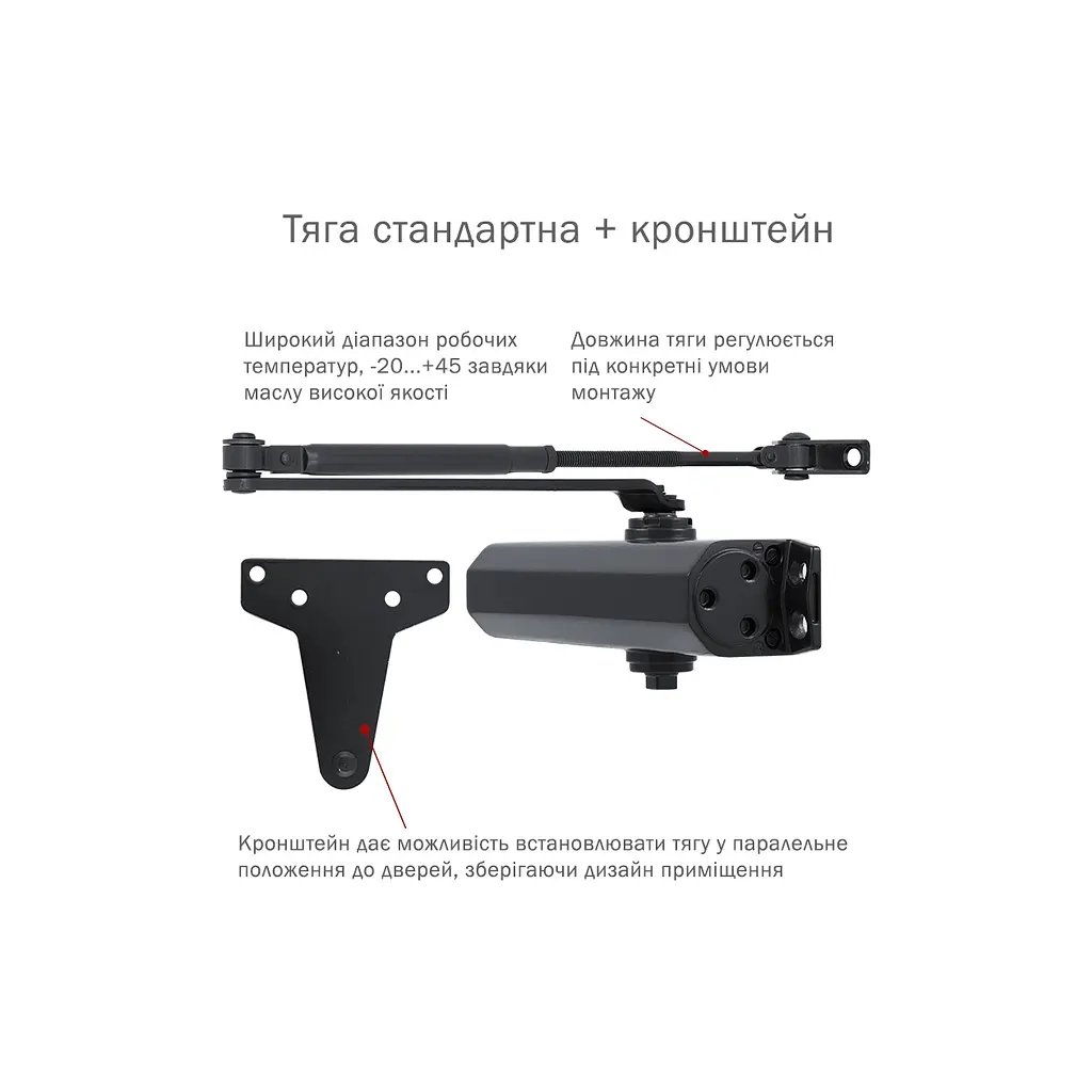 Доводчик двері Ryobi D-2055V BLACK - фото 3