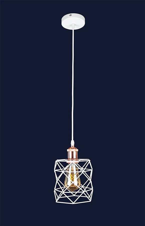 Світильник підвісний Levistella 756PR105F-1 WH+RG, E27, 60W, білий метал, стиль лофт - фото 2