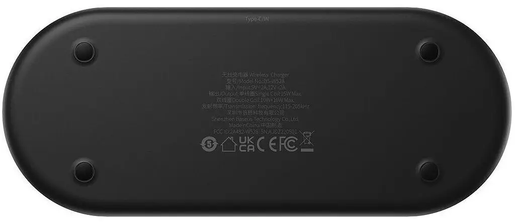Бездротовий зарядний пристрій Baseus Digital LED Display 2in1 Wireless Charger 20W (WXSX010101) Black [78283] - фото 7