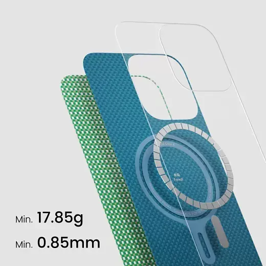 Карбоновий чохол Pitaka Ultra-Slim Case Forest Green для iPhone 16 Pro (KI1601PFOR) - фото 5