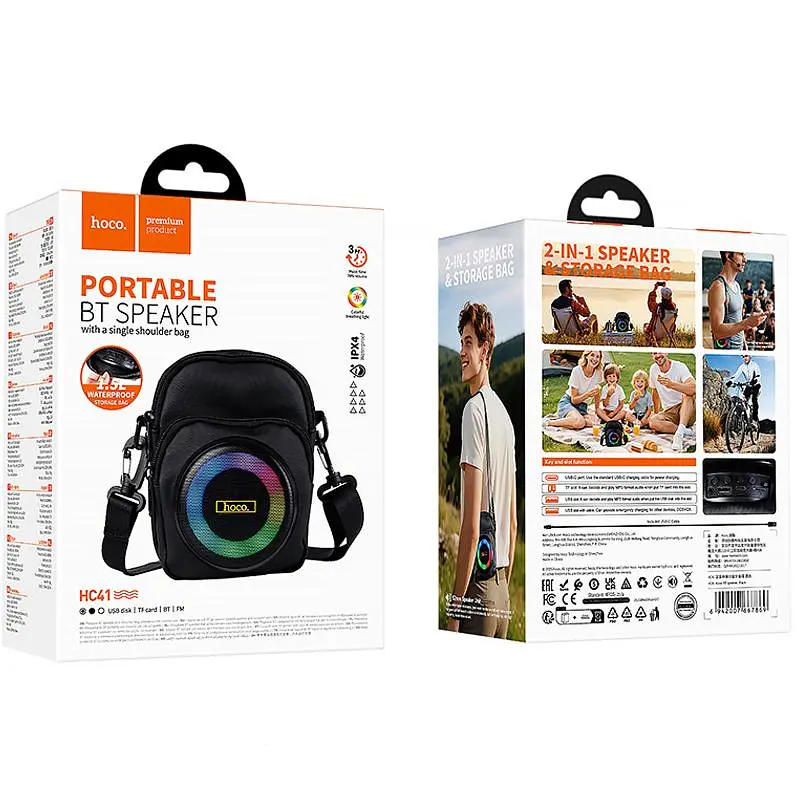 Сумка крос-боді зі вбудованою колонкою Hoco HC41 Wave Bass Black - фото 4