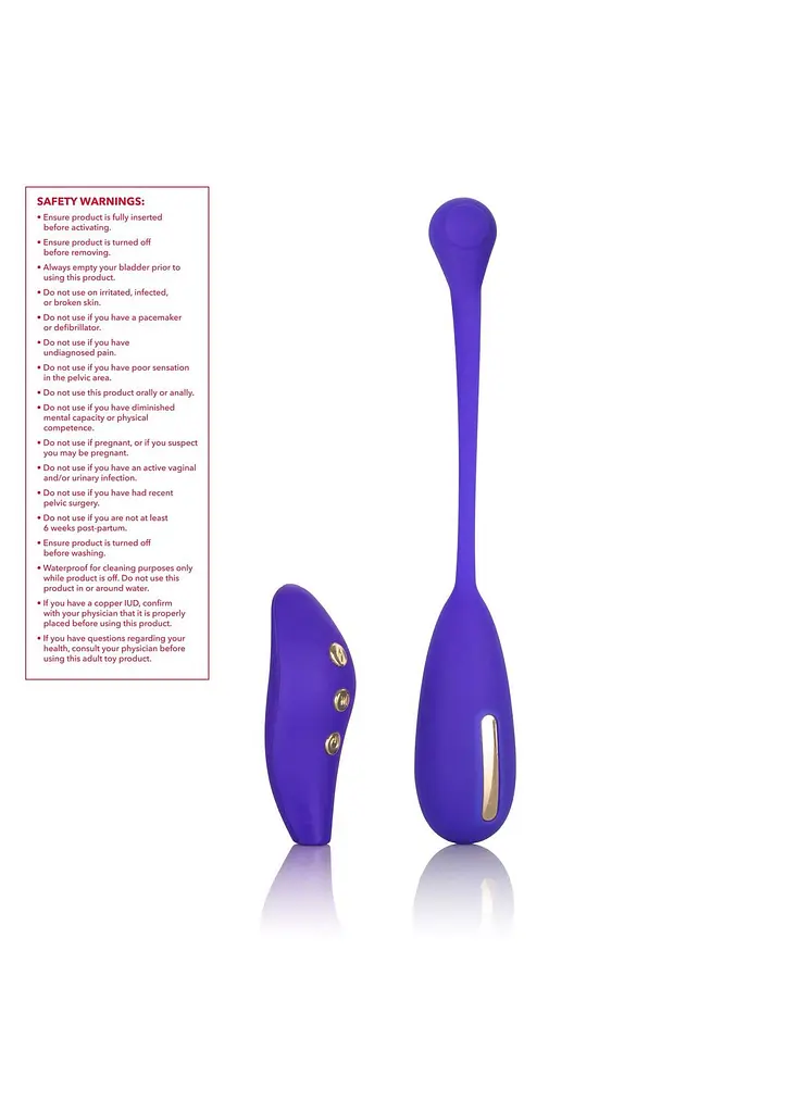 Віброяйце Calexotics Estim Remote Kegel, 7.5 см (синій) - фото 3