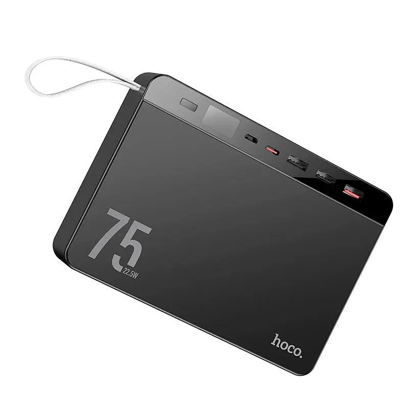 УМБ портативний зарядний акумулятор POWER BANK 75000mAh 22.5W з швидкою зарядкою PD20W QC LCD дисплей повербанк Hoco J94 - фото 3