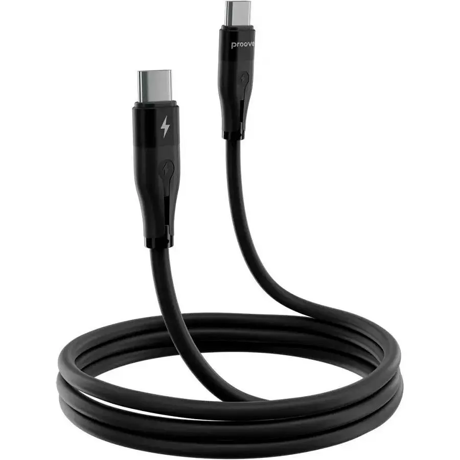Кабель Proove Soft Silicone USB-C to USB-C 60W 1m Black (CCSO60002201) [130635] - фото 2