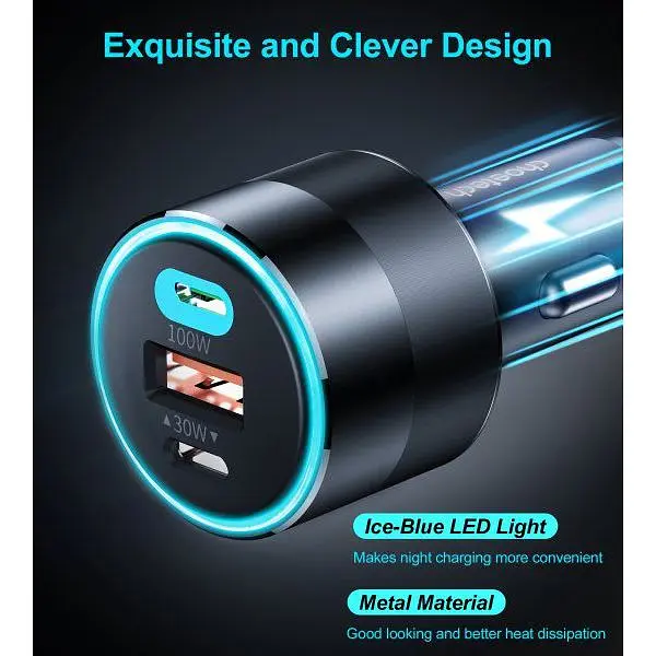 Автомобильное зарядное устройство для Choetech С0054 2xUSB-C+USB-A, 130 Вт, 5A, QC3.0/PD/PPS - фото 3