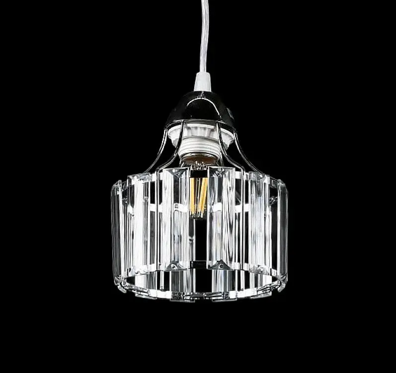 Люстра стельова E27 Splendid Ray L1260/1 (CR), хром, білий, регульована висота 20-55 см, сучасний стиль для дому - фото 2
