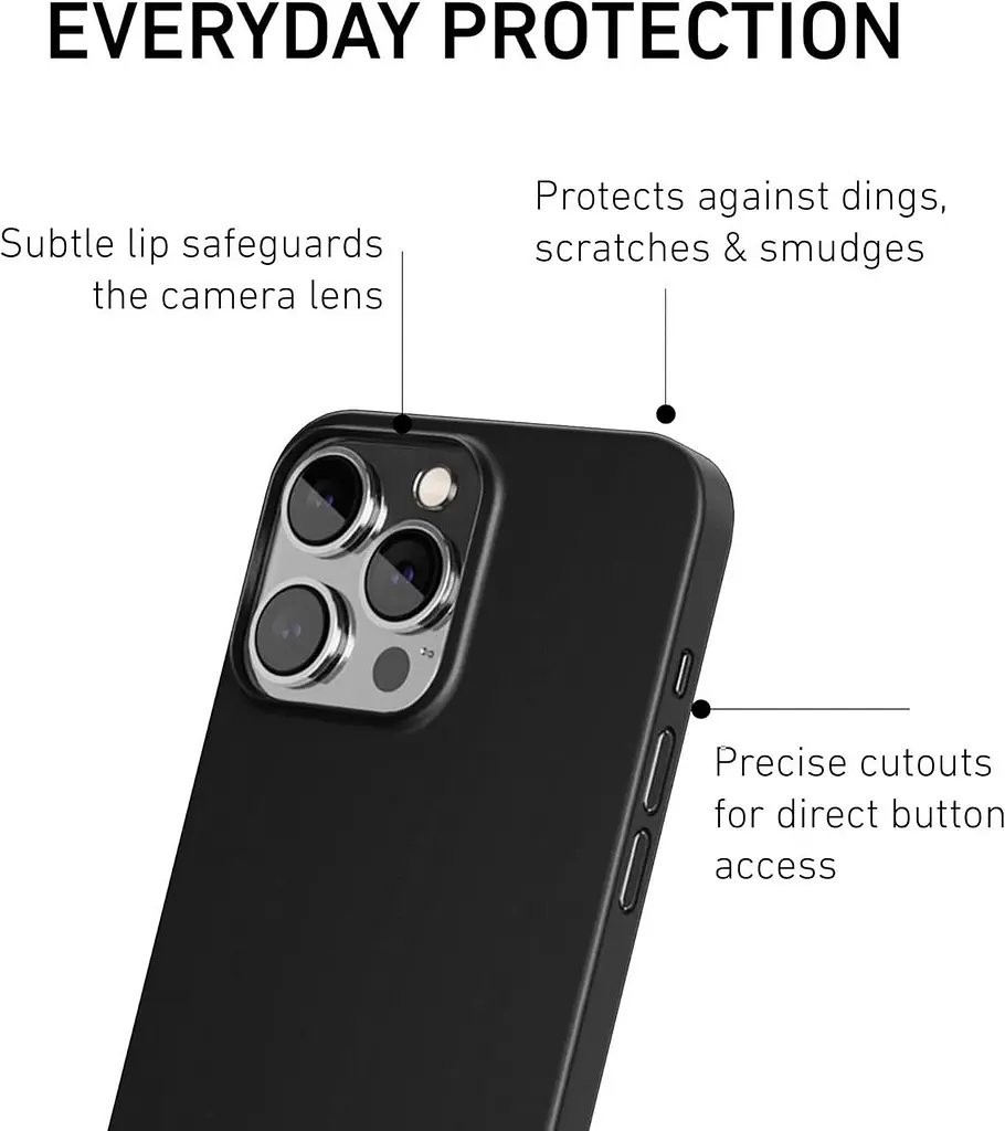 Оригінальний супертонкий чохол PEEL, сумісний з iPhone 14 Pro Max (Blackout) – гладкий мінімалістський дизайн, без брендингу - фото 4