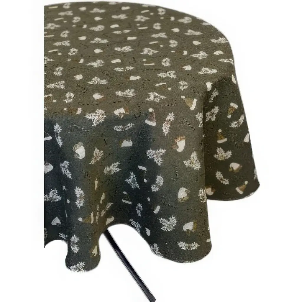 Скатертина Прованс Шапочки на зеленому D-80 см (36870) - фото 1