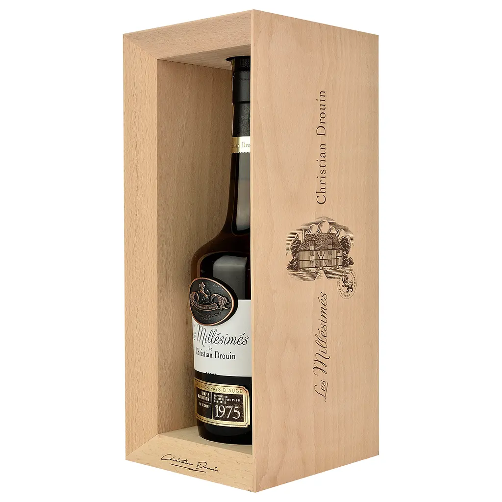 Кальвадос Christian Drouin Calvados 1975, в деревянной коробке, 42%, 0,7 л - фото 2