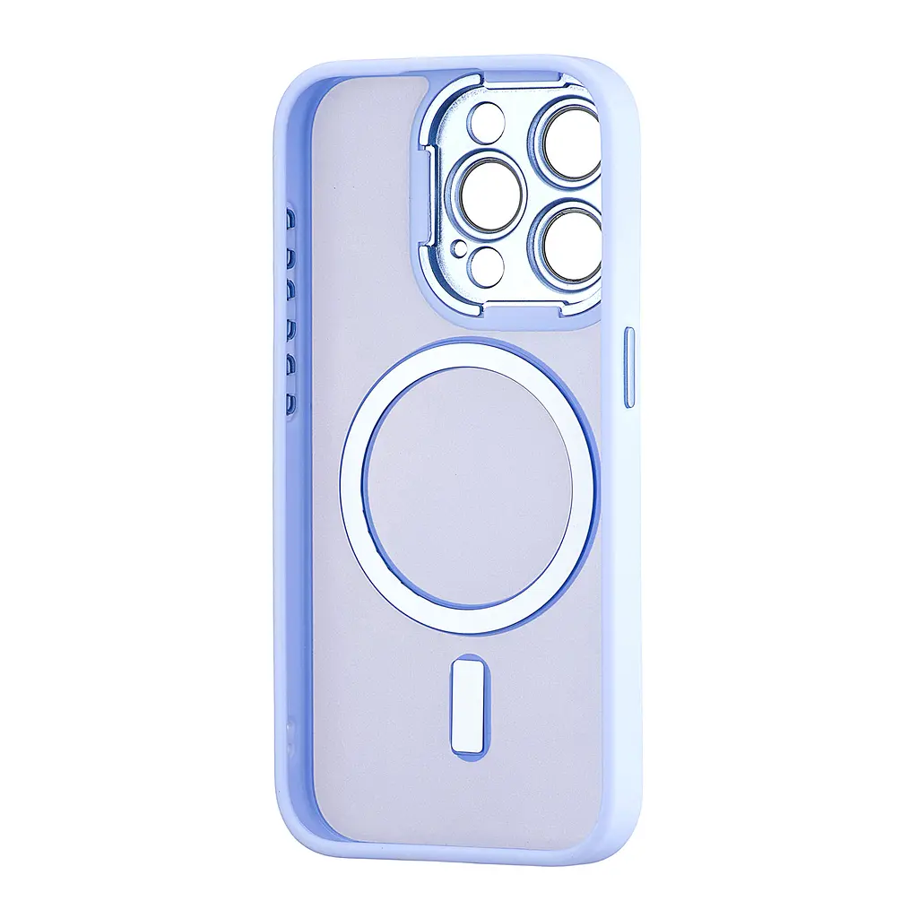 Чохол Silicone Matte Case Protected Camera with MagSafe iPhone 15 Pro Lilac - фото 3