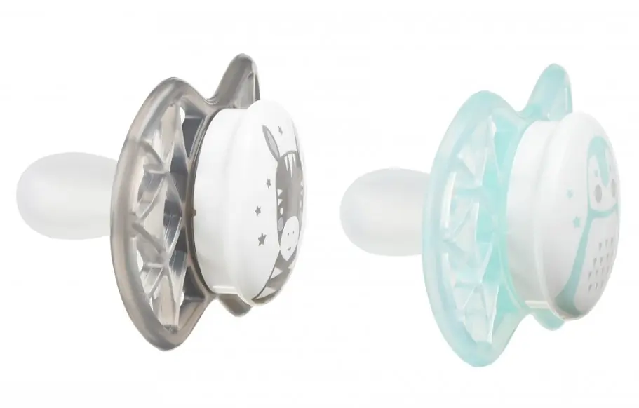 Силиконовая симметричная пустышка Nuvita Air55 Explorer Зебра и Пингвин, 0+ мес., 2 шт. (NV7067N) - фото 2