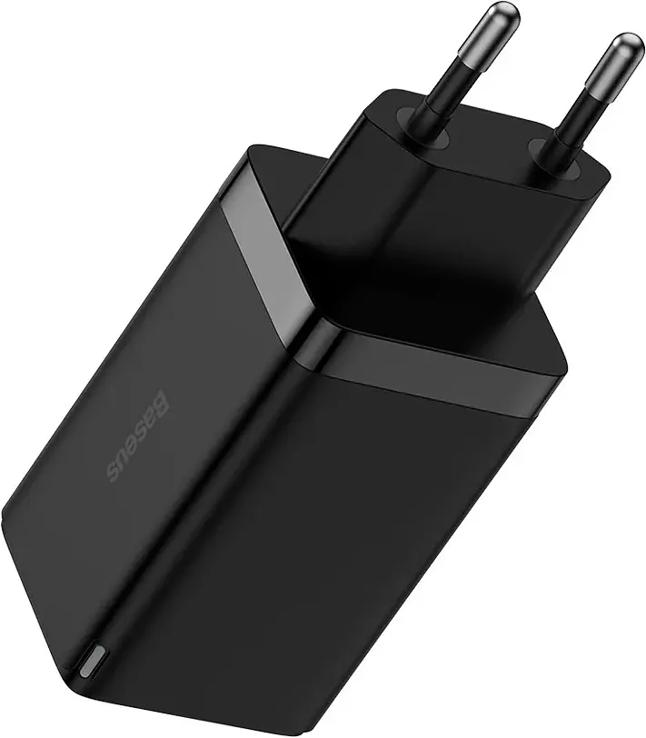 Мережевий зарядний пристрій Baseus GaN5 Pro 2C+U 65W EU with Type-C to Type-C 1m black (CCGP120201) - фото 3