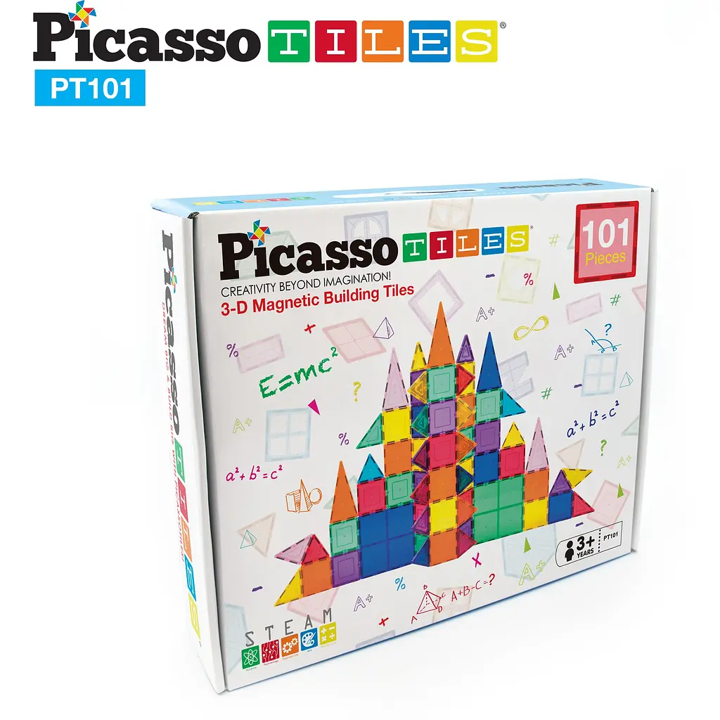 Конструктор магнитный Picasso Tiles Magnetic Building Blocks 101 деталь (PT101) - фото 6