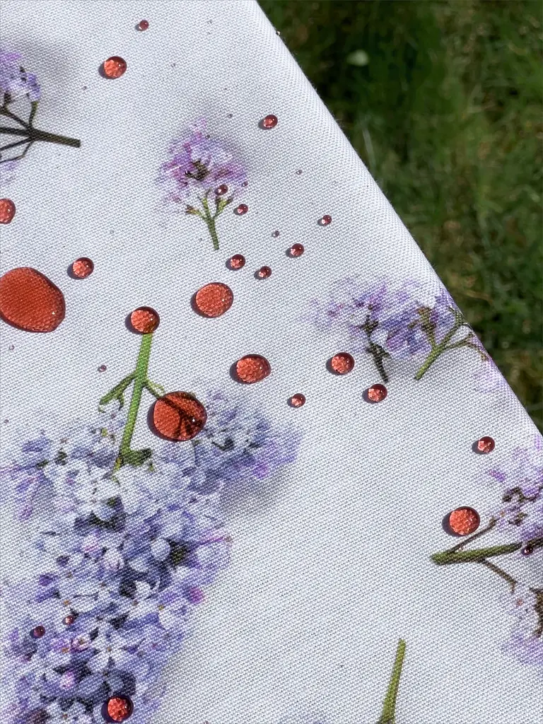 Водоотталкивающая Скатерть с 3D принтом Сирень 100х100 см (+ 4 салфетки 30х40) Сиреневый - фото 8