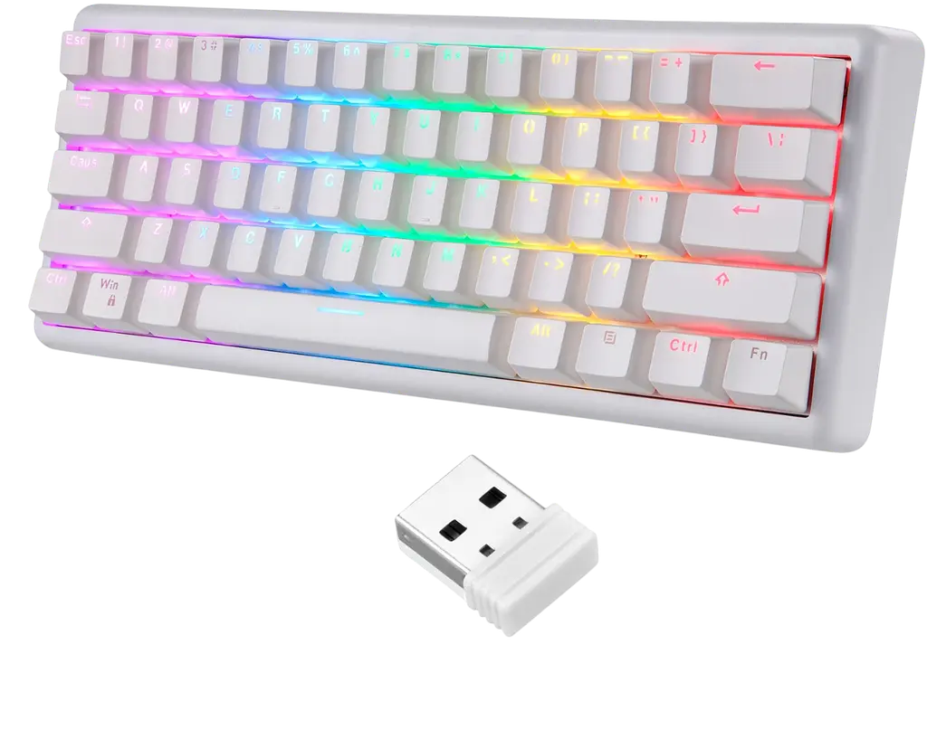 Клавіатура бездротова Motospeed SK66 Gateron Blue RGB White (mtsk66wmb) - фото 2