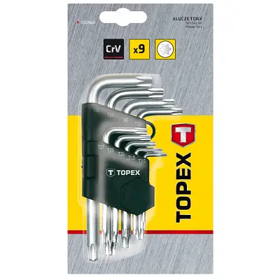 Набір інструментів Topex ключі шестигранні Torx T10-T50, набір 9 шт.*1 уп. (35D960) - фото 3