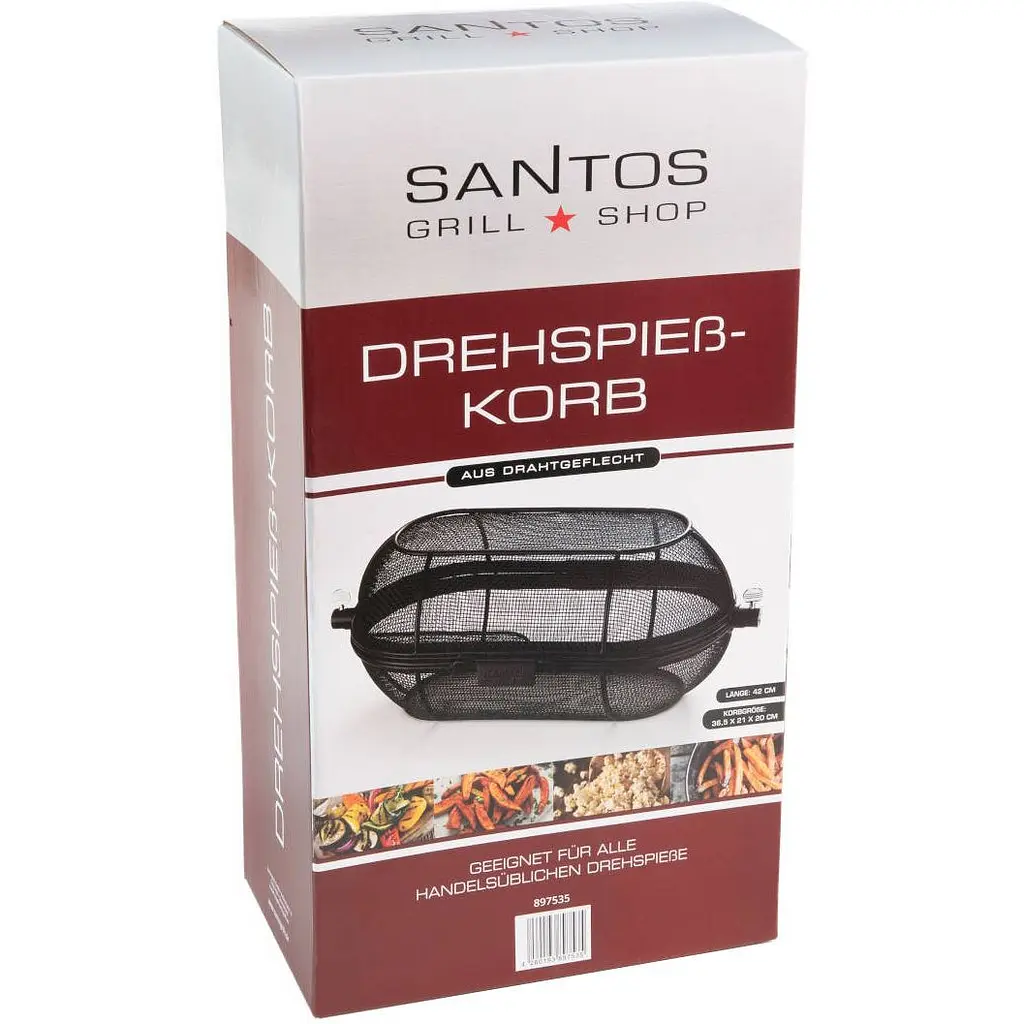 Кошик-сітка для вертела Santos для гриля кругла антипригарна чорна (897535) - фото 4
