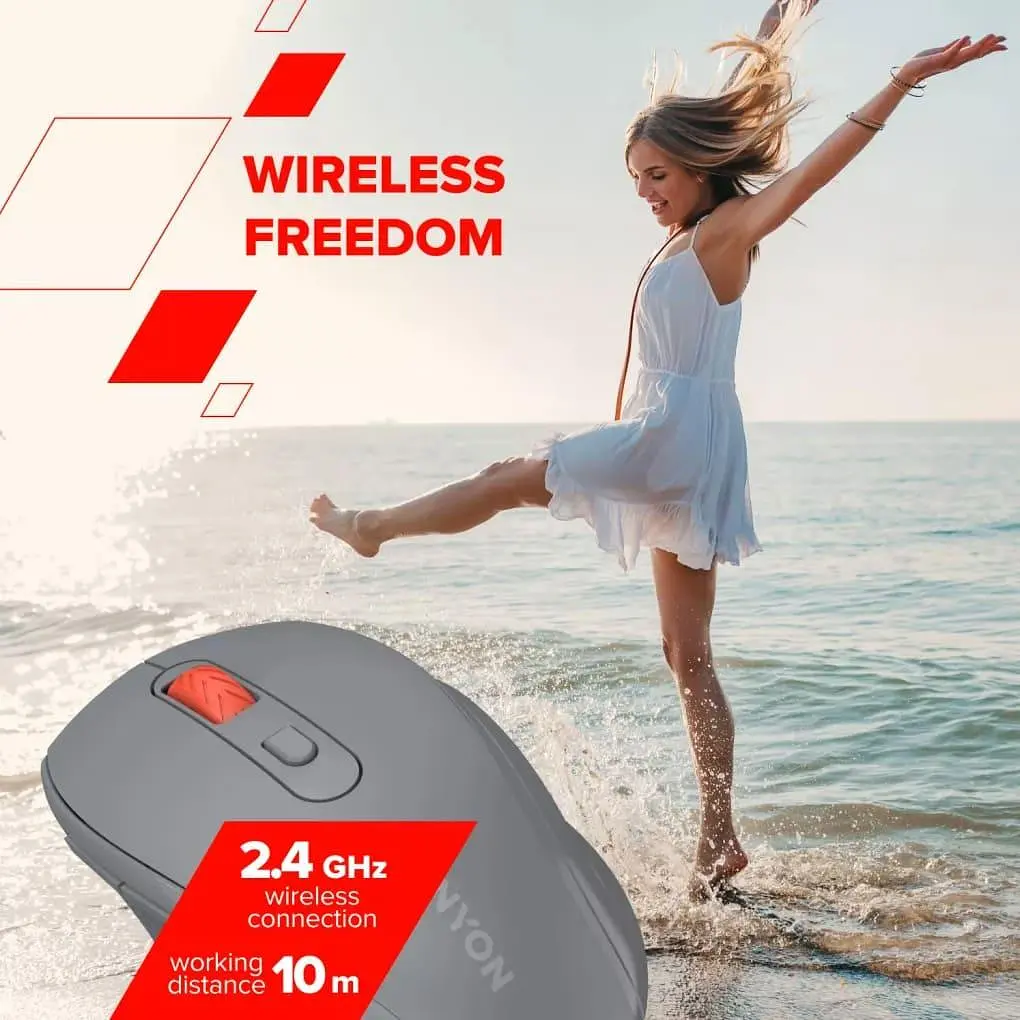 Мышь Canyon OnClick 20 Ergonomic Silent Wireless Dark Gray (CNE-CMSW20DG) - фото 4