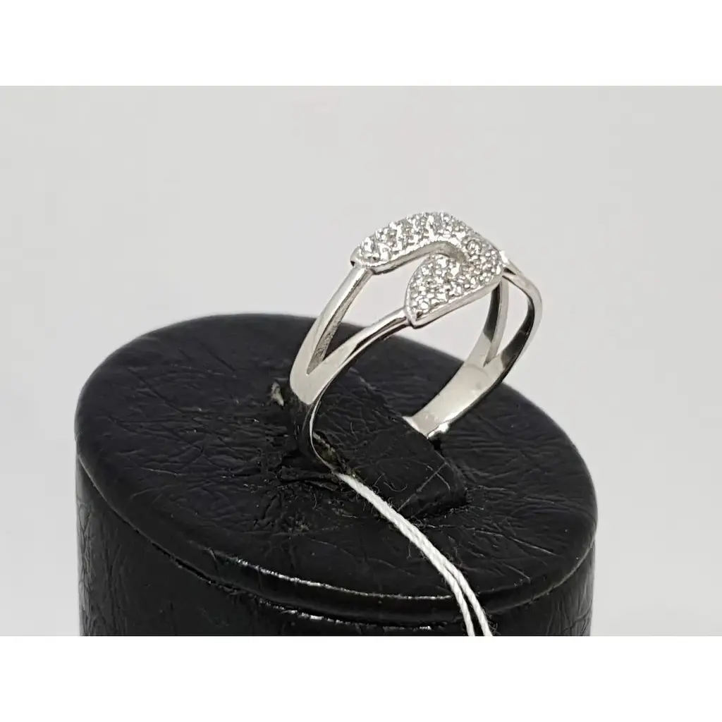 Срібне кільце Діама з фіанітами. Артикул 11011123426 18,5 - фото 3