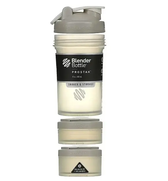 Шейкер спортивный BlenderBottle ProStak 22oz/650 мл с 2-мя контейнерами Grey (PS 22oz Grey) - фото 2
