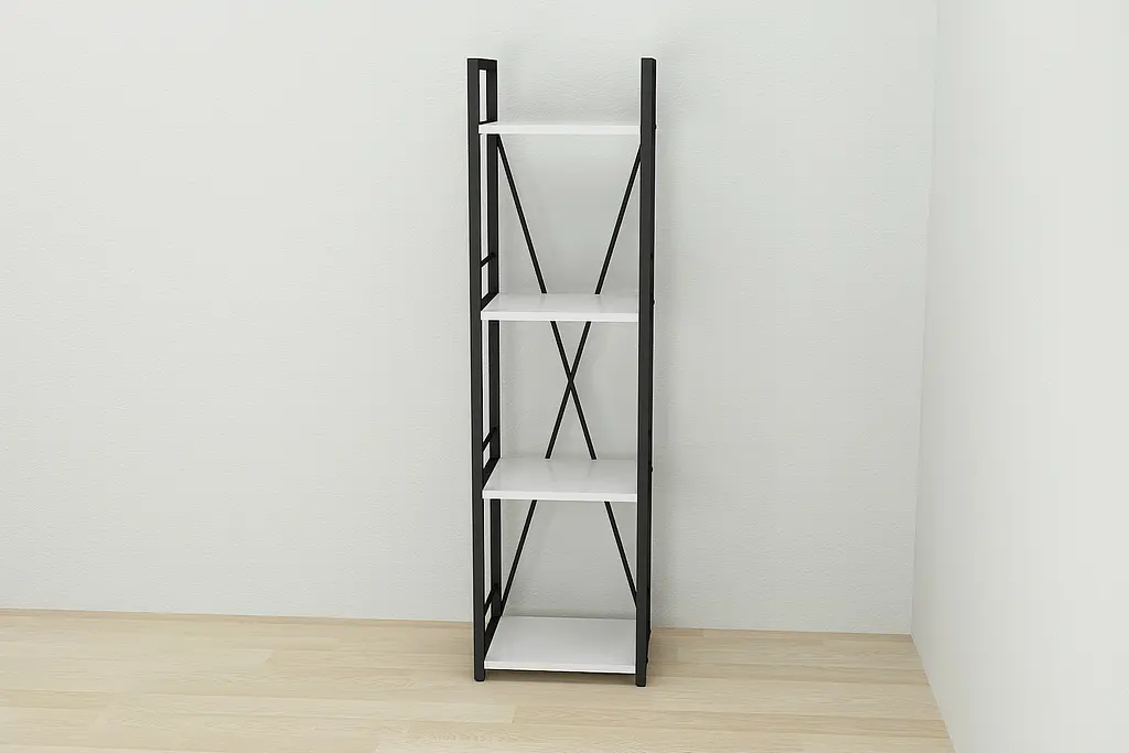 Этажерка 4/34 Ferrum-decor Серии Коннект 120x34x28 черный ДСП Белый 16мм (FRD-104272) - фото 6