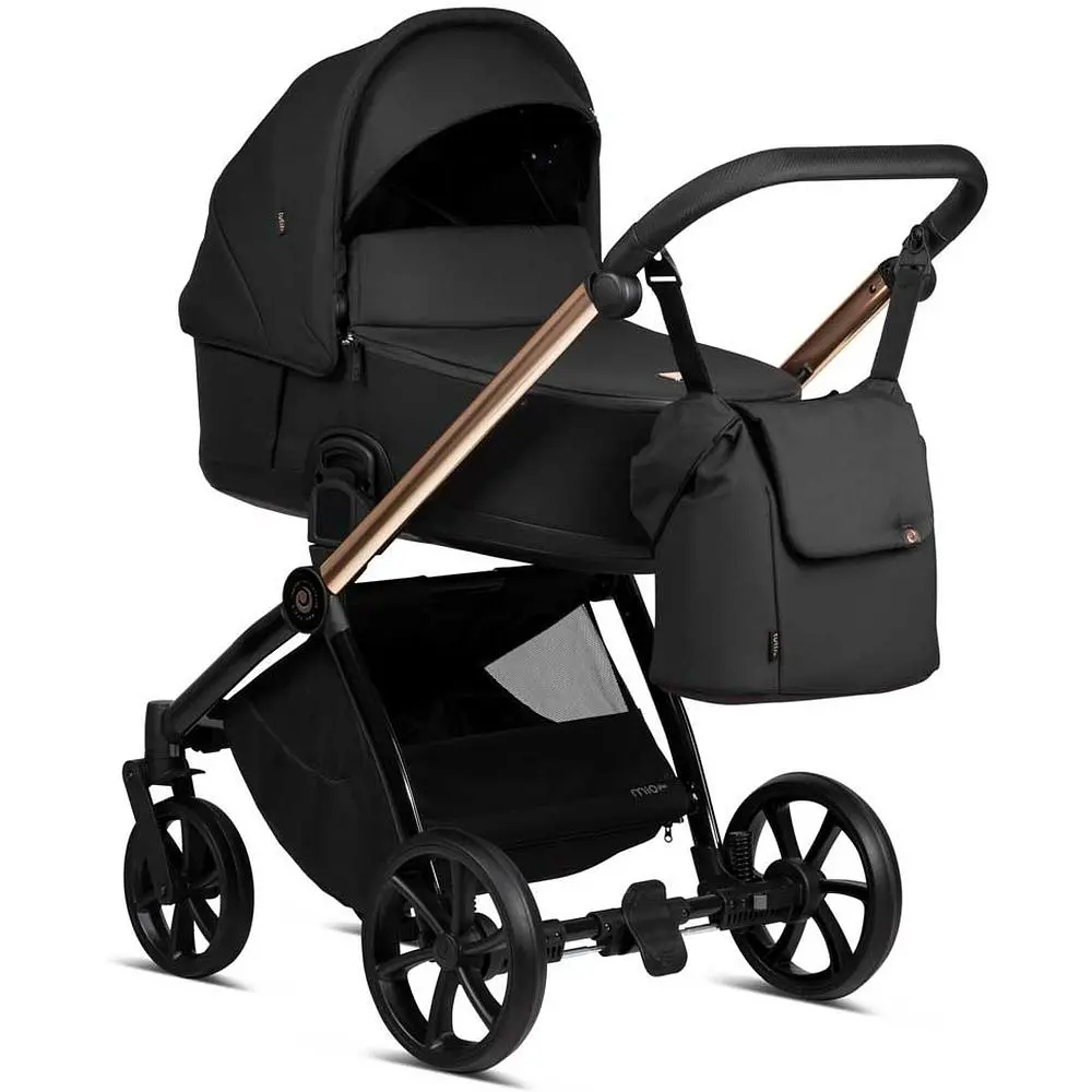 Коляска Tutis Mio Plus Thermo Black Edition Rose Gold, універсальна 2 в 1, чорна (1352292) - фото 8